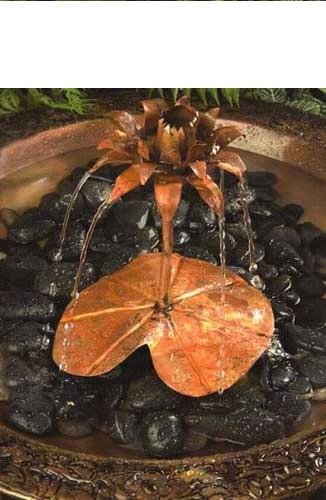 Copper Dripperfountain Lotus - Copper For Birdbathpond