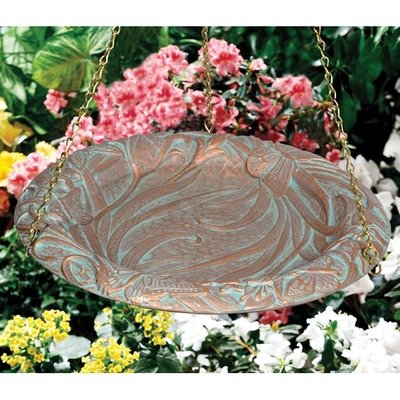 Whitehall Products Butterfly Hanging Birdbath Copper Verdi