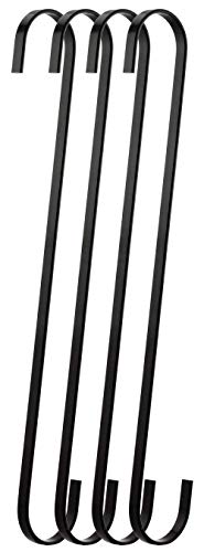4-Pack 157 Inch Extra Large Heavy Duty S Hooks Chrome Finish Steel Hanging Flat HooksMultiple Uses Best for Hanging Bird Feeders and Baths Plants Apparel and More