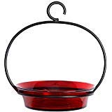 My Eco Glass Mosaic Birds M337-200-06 Cuban Hanging Bird Bath or Feeder Red