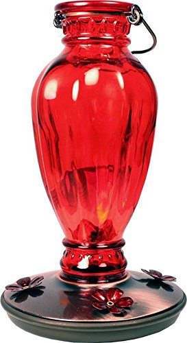 Perky Pet 8133-2 Daisy Vase Vintage Glass Hummingbird Feeder