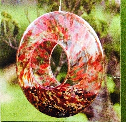 Swirl Glass Bird Feeder Red