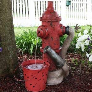 Ark Dcor- Backyard Water Fountains Outdoor - Red Polystone Metal with Pump - Bring Charm to Your Garden Or Veranda with This Eye-Catching Fountain