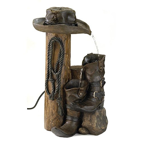 Yard Fountains Rustic Wild Western Electric Garden Outdoor Fountains Polyresin