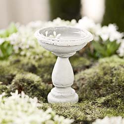 Miniature Fairy Garden Birdbath Cement
