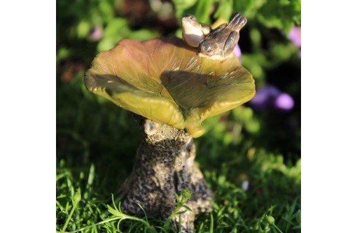 Miniature Fairy Garden Singing Sparrow Birdbath