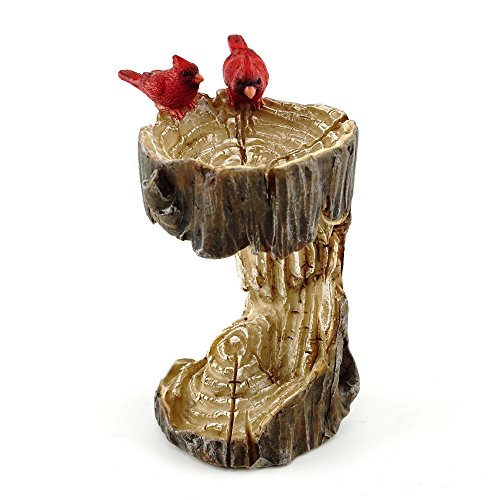 Top Collection 4380 Miniature Fairy Gardenamp Terrarium Mini Stump Bird Bath Statue With Cardinals Small