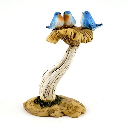 Top Collection 4402 Miniature Fairy Gardenamp Terrarium 3 Bluebirds On Mushroom Bird Bath Statue Small