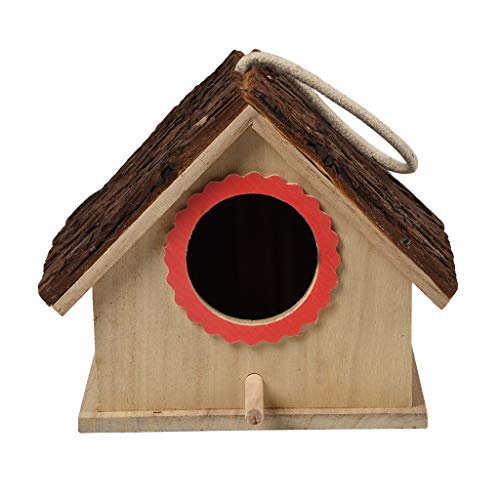 Kitchen Dining iuuhome Large Bird House Wood Wooden Hanging Standing Birdhouse Outdoor Garden Decor