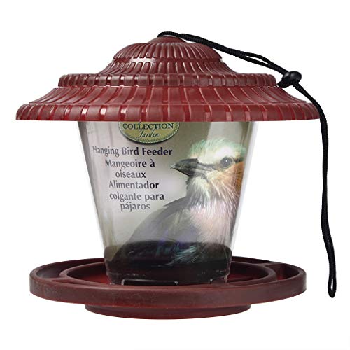 Wild Bird Feeder Outside Hanging BirdfeederLarge Bird House for Outside with Extended RoofClear Design Observe Birds up Close Red