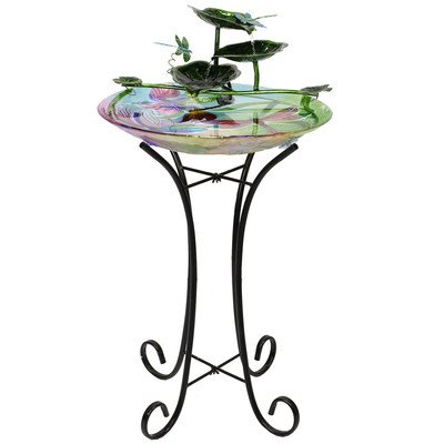 Beckett Corporation Dragonfly Birdbath Fountain with Pump Multicolor