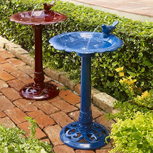 Brylanehome Levine Resin Bird Bath Fountain Red0