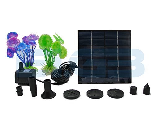 EIGB Fountain Kit 12W Fountain water pump Solar powered panel - 5 Flow options - Free decoration gifts - High Water Flow Also Suitable for Garden Solar fountain Bird Bath Solar Pond Pump