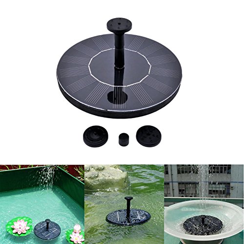 OurWarm Solar Power Bird Bath Fountain Solar Panel Kit Water Pump Outdoor Watering Submersible Pump for Bird Bath Fish Tank Small Pond Garden Decoration