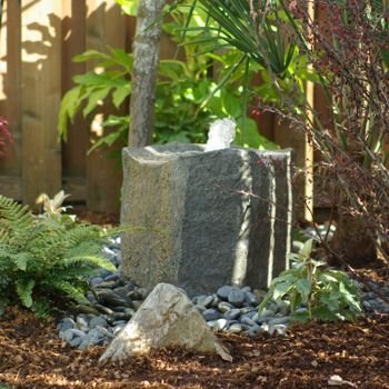 Outdoor Pond-less Water Fountain W/ 2' X 2' Artificial Stone Bird-bath Style Bowl