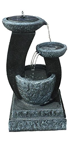 Patriot 3 Tier Cascading Pot Solar Fountain and Bird Bath with LED Lights