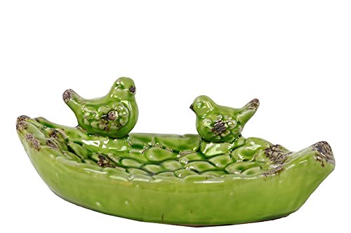 Ceramic Bird Feeder in Green