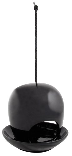 Esschert Design FB191B Hanging Ceramic Birdfeeder Black