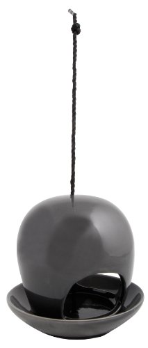 Esschert Design FB191G Hanging Ceramic Birdfeeder Gray