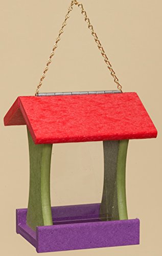 Poly Mini Bird Feeder Amish Crafted Hanging Feeder Made from Recycled Plastic RedGreenPurple