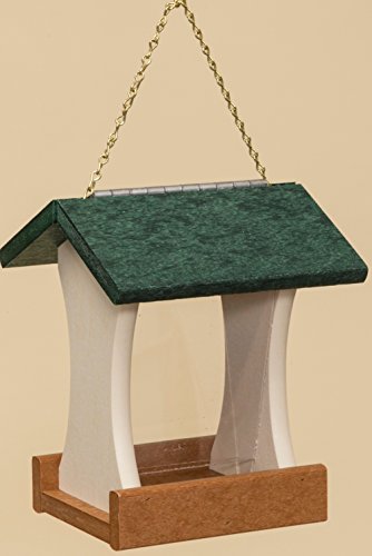 Poly Mini Bird Feeder Amish Crafted Hanging Feeder Made from Recycled Plastic Turf GreenWhiteCedar