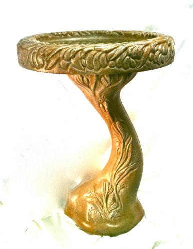 Cast Stone Tulip Birdbath Sculpture Home Garden Decor Water Feature