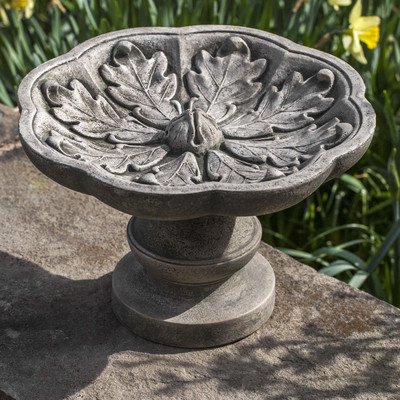 Flores Birdbath Finish Greystone