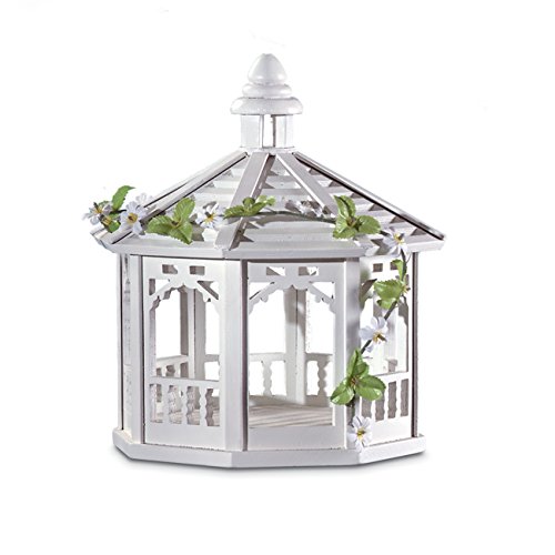 Bird House garden outdoor White Gazebo Birdfeeder