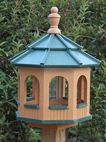 Vinyl Gazebo Bird Feeder Amish Homemade Handmade Handcrafted Cedar Green med