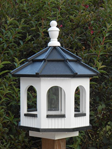 Vinyl Gazebo Bird Feeder Amish Homemade Handmade Handcrafted Whiteamp Black Medium