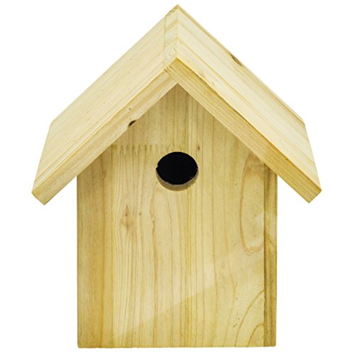 Niteangel Wild Bird Nesting Box, Wooden Bird House, 8.2×9.6×6.2 Inch