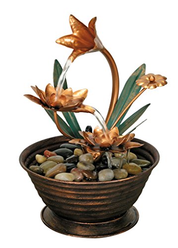 Natures Garden Copper Flower Metal Fountain