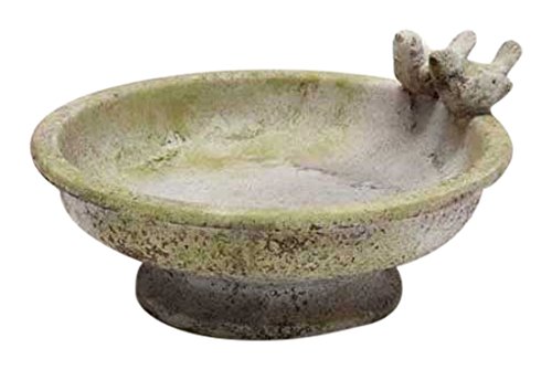 Orlandistatuary Fs8301 Finch Bird Bath Sculpture 6&quot White Moss Finish