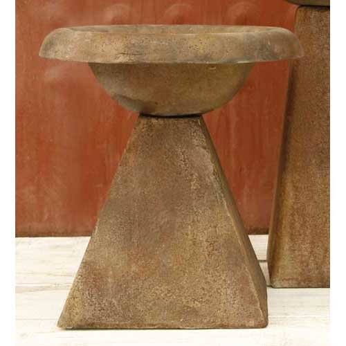 Orlandistatuary Fs8401 Modern Birdbath Sculpture 17&quot Sandstone Finish