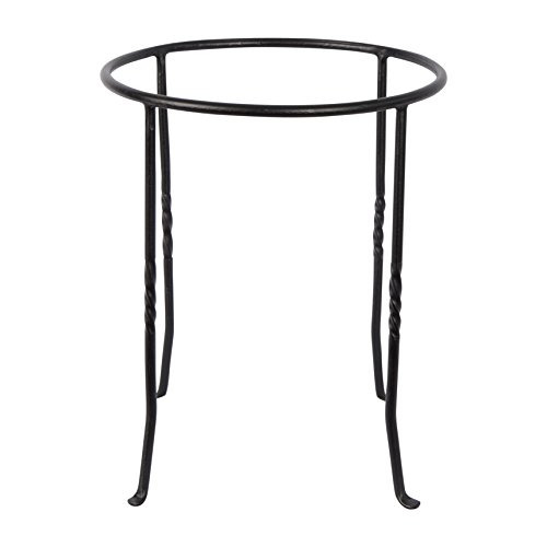 Achla Designs FB-14 Ring Wrought Iron Metal Plant birdbath Bowl Stand Flowerpot Holder Black