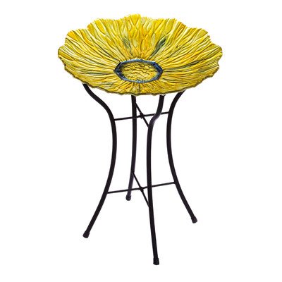 Evergreen Enterprises Golden Flower Birdbath With Stand