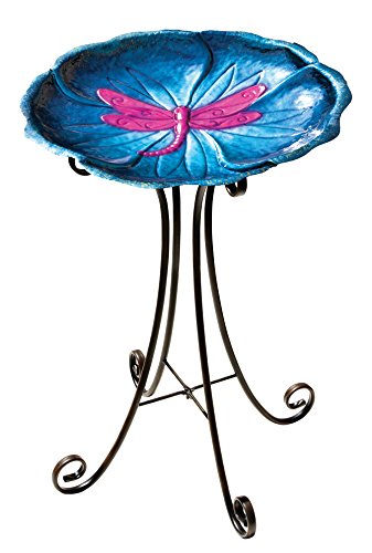 Regal Art Gift Birdbath with Stand Dragonfly