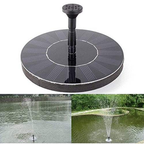 iMeshbean Cute Solar Powered Bird bath Fountain Pump Free Standing Garden 14W Solar Panel Kit Water Pump Outdoor Watering Submersible Pump Circle Birdbath Stand Not Included