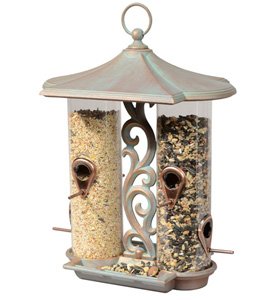 Whitehall Products Twin Tube Bird Feeder Copper Verdi