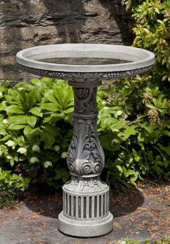 Campania International B-155-AS Smithsonian Cottage Garden Birdbath Alpine Stone Finish