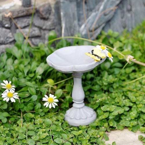 Miniature Fairy Garden Butterfly Birdbath Pick