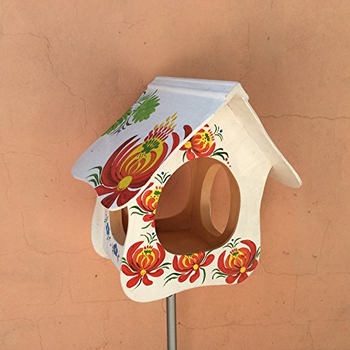 Handmade Birdfeeder Wood Ornament Box Garden Outdoor Decor Bird House Multicolor