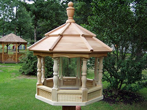 Wooden Spindle Bird Feeder large