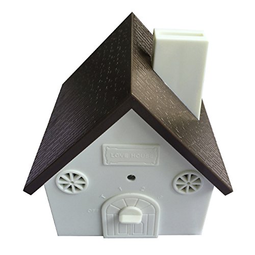 Dog Bark Control Ultrasonic Bark Deterrents with Birdhouse Design to Stop Dog barking No Barking Tool with Battery OutdoorIndoor Black and Coffee