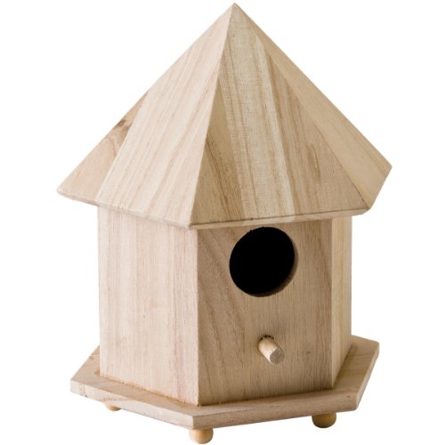 Plaid Wood Surface Crafting Birdhouse 12740 Gazebo