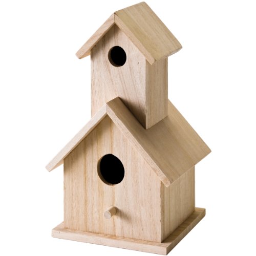 Plaid Wood Surface Crafting Birdhouse 12741 Story