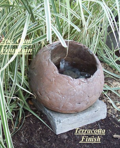 Hand Sculpted Cast Stone Garden Fountain Small Indoor Outdoor Contemporary Oval Fountain 2 Piece Pump Included Patio Water Feature Cast Stone Oval Fountain