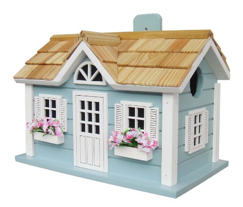 Home Bazaar Nantucket Cottage Birdhouse, Blue