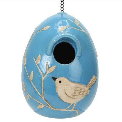 Natures Garden Egg Birdhouse Blue