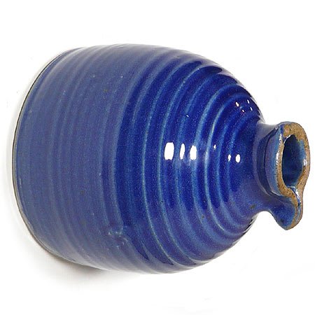 Stoneware Peek-a-boo Birdhouse Bottle, Royal Blue Color